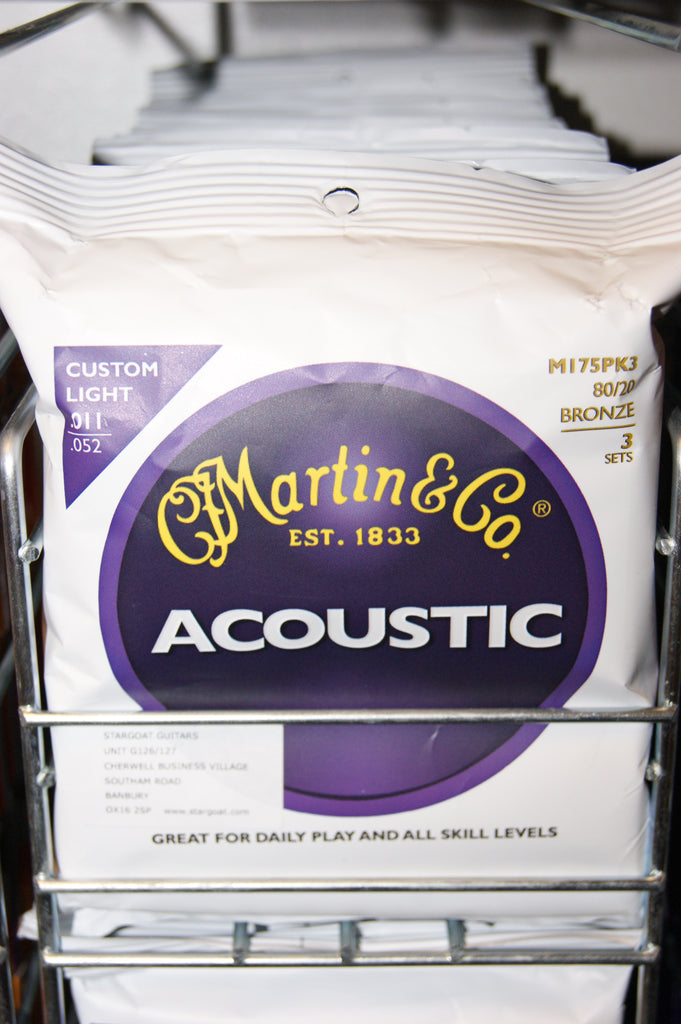 Martin M175 custom light acoustic guitar strings (3 PACKS)