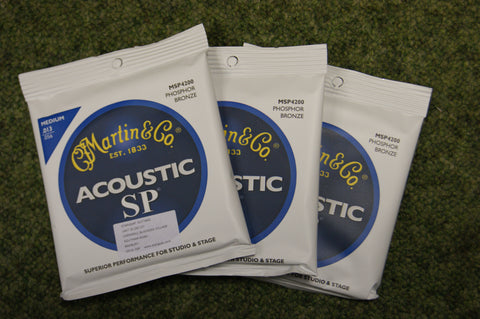 Martin MSP4200 Acoustic SP medium acoustic guitar strings 13-56 (3 PACKS)