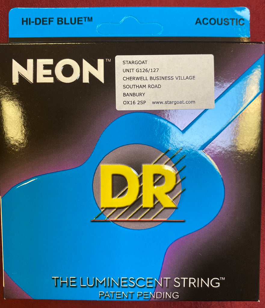 DR Neon NBA-12 blue coated acoustic guitar strings 12-54