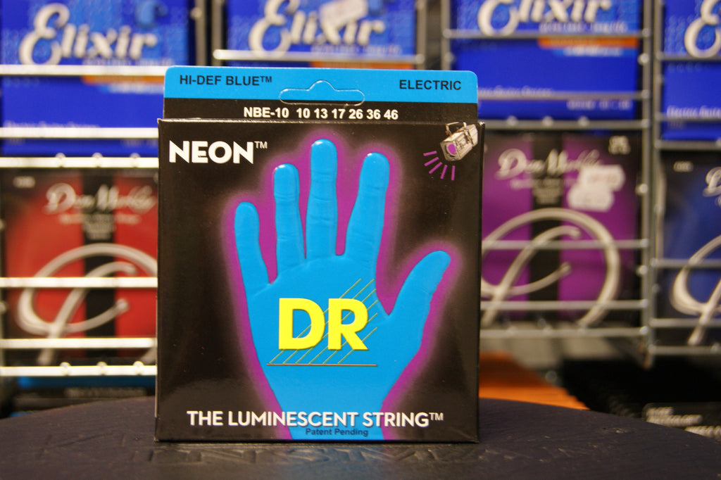 DR Neon NBE-10 blue coated electric guitar strings 10-46 (2 PACKS)