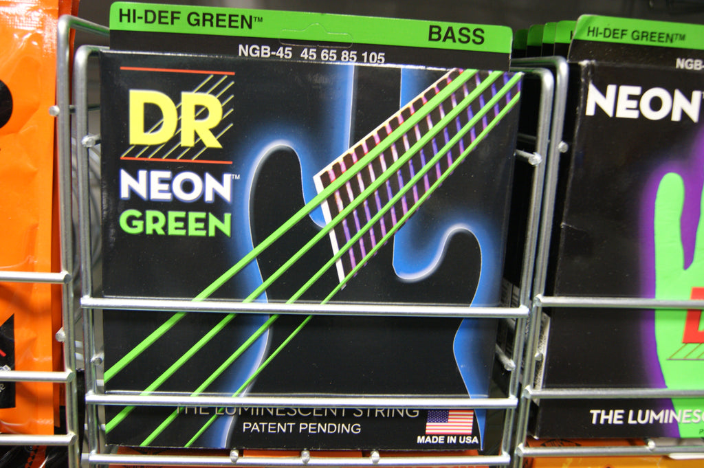 DR Neon NGB-45 green luminous bass guitar strings 45-105