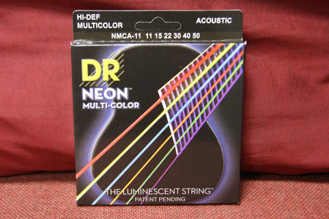DR Neon NMCA-11 multi colour acoustic guitar strings 11-50