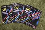 DR Neon NMCE-10 multi colour electric guitar strings 10-46 (3 PACKS)