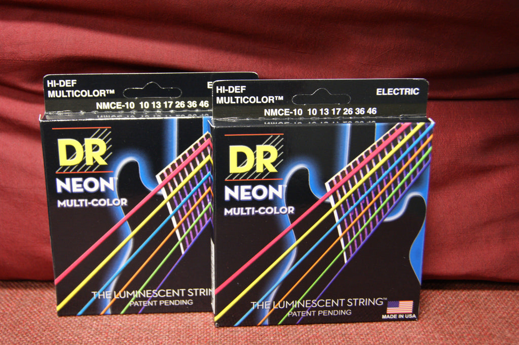 DR Neon NMCE-10 multi colour electric guitar strings 10-46 (2 PACKS)