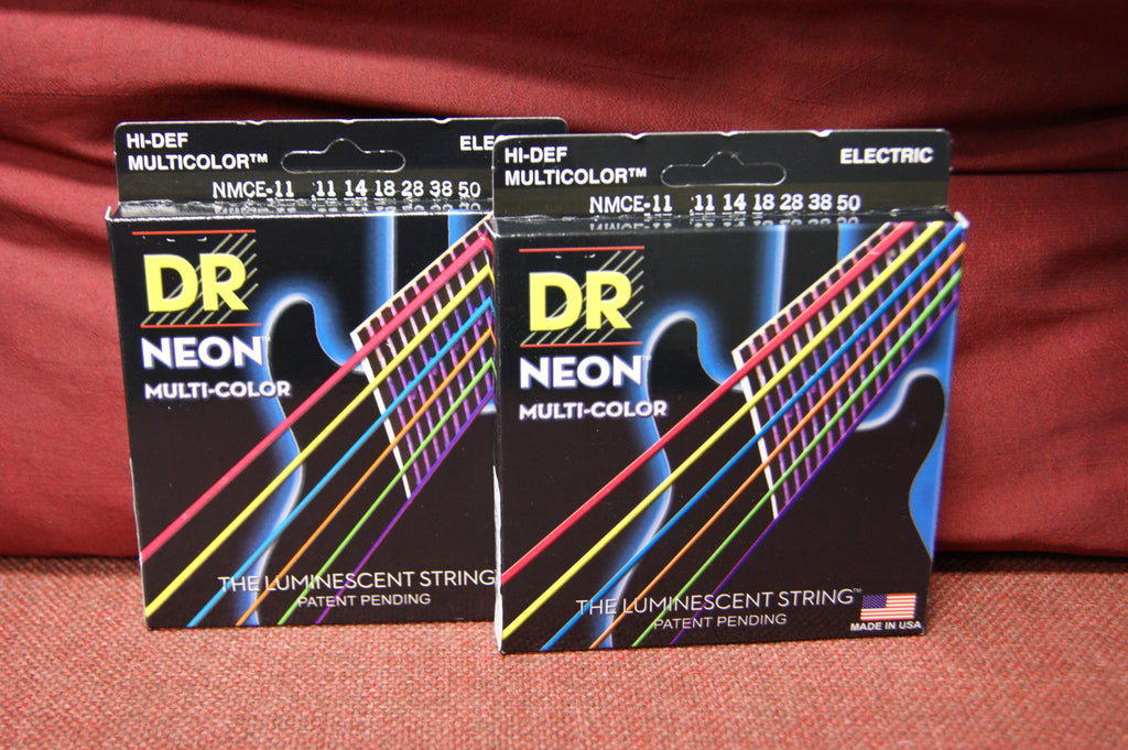 DR Neon NMCE-11 multi colour electric guitar strings 11-50 (2 PACKS)