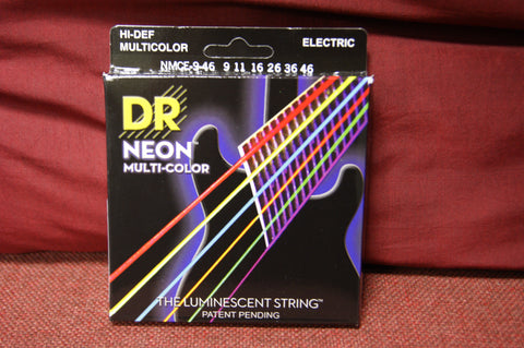 DR Neon NMCE9-46 multi colour electric guitar strings 9-46