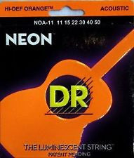 DR Neon NOA-11 orange coated acoustic guitar strings 11-50