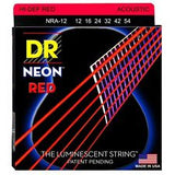 DR Neon NRA-12 red coated acoustic guitar strings 12-54