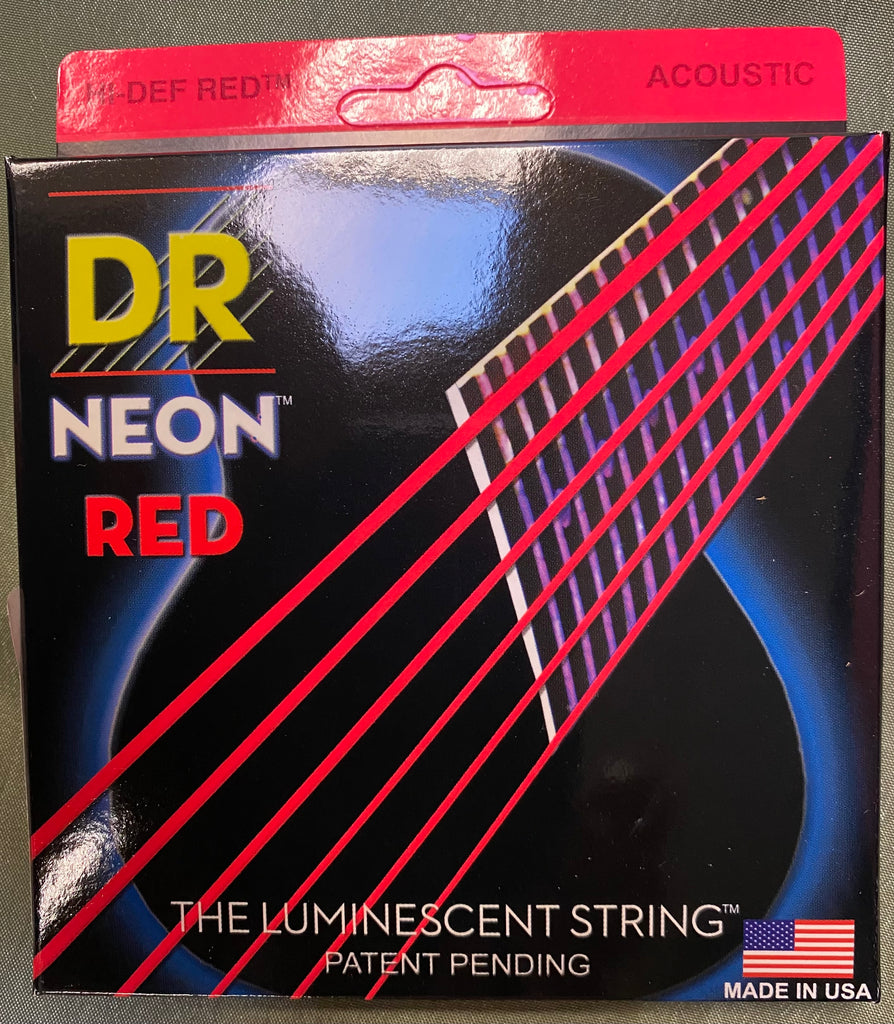DR Neon NRA-12 red coated acoustic guitar strings 12-54