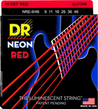 DR Neon NRE9-46 red coated electric guitar strings 9-46 (2 PACKS)
