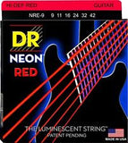 DR Neon NRE-9 red coated electric guitar strings 9-42 (3 PACKS)