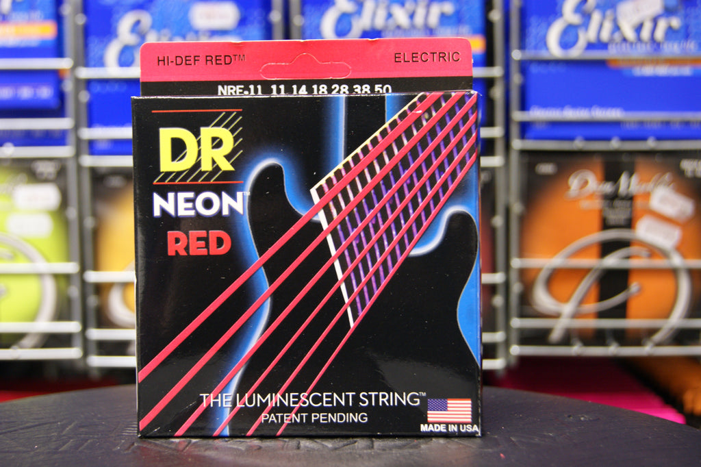 DR Neon NRE-11 red coated electric guitar strings 11-50 (2 PACKS)