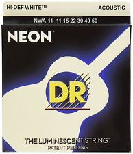 DR Neon NWA-11 white coated acoustic guitar strings 11-50
