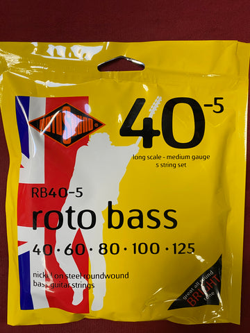 Rotosound RB40-5 Roto bass guitar 5 string set 40-125