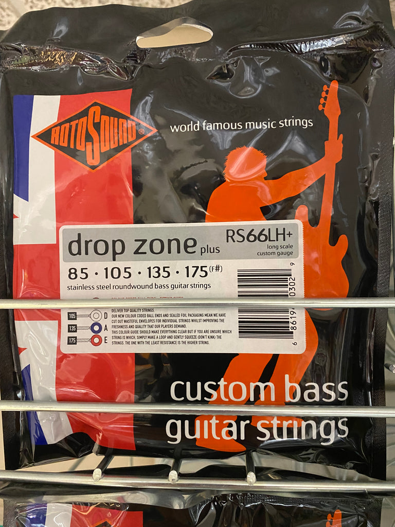 Rotosound RS 66LH+ drop zone+ stainless steel bass guitar strings 85-175