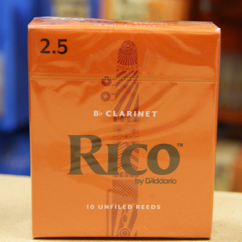 Rico RCA1025 Bb clarinet reeds strength 2.5 box of 10