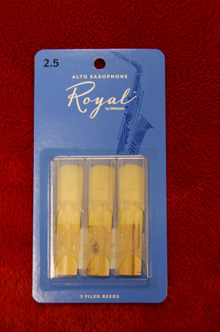 Rico Royal 2.5 alto sax reeds (PACK OF 3)