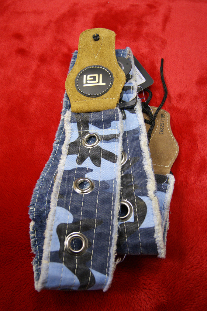 Guitar strap distressed look by TGI in blue
