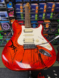 Samick LS-41DS/GTWSB electric guitar in red crackle finish S/H