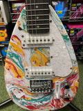 Vox Mini Mk III travel guitar teardrop shape in marble /white finish